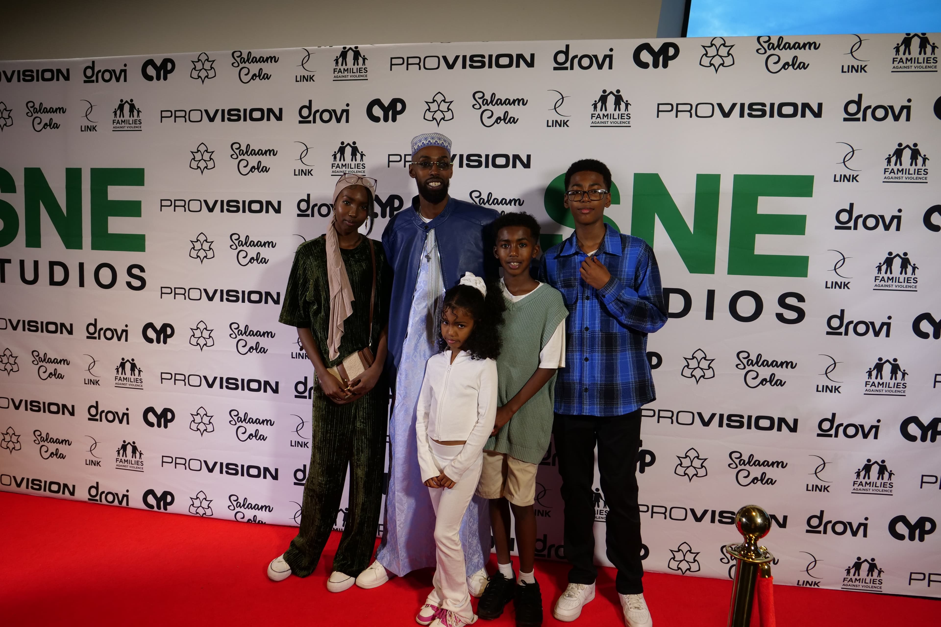 Family group on the red carpet